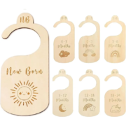 7PCS/SET Baby Closet Dividers Baby Clothes Organizer, Double-Sided Design with Rainbow Cloud Pattern, Baby Clothes Dividers