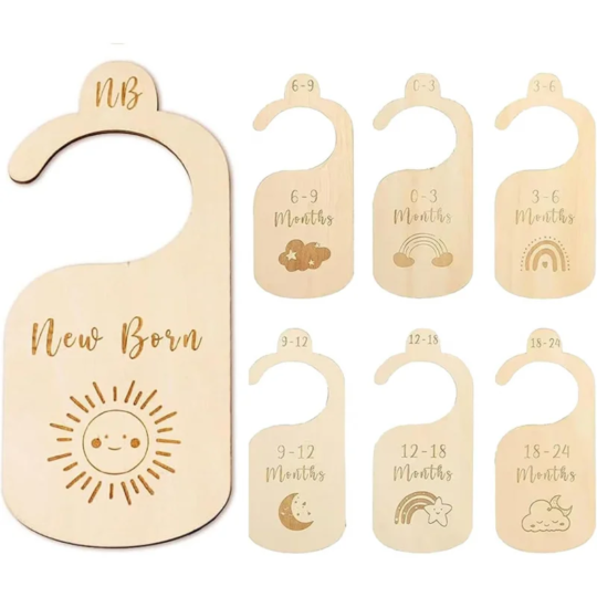 7PCS/SET Baby Closet Dividers Baby Clothes Organizer, Double-Sided Design with Rainbow Cloud Pattern, Baby Clothes Dividers