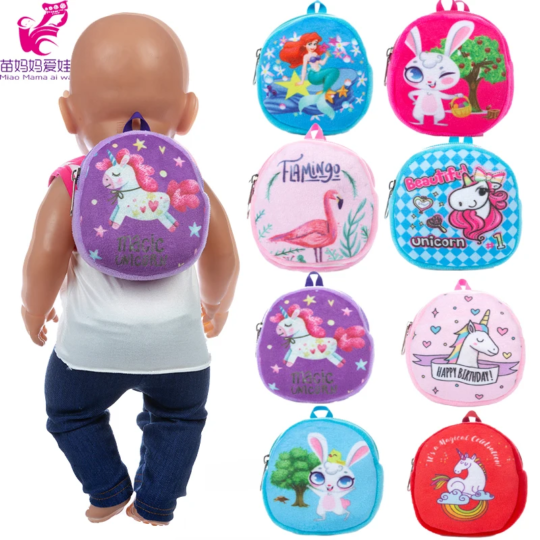 Dolls Bag Backpack Doll Accessories for 43cm Baby New Born Doll 18 Inch Doll Out Going Carry Bag Mini Cion Bag